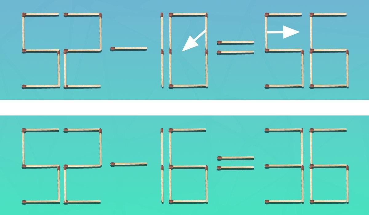 Zelo težka uganka: premakniti morate le 2 vžigalici, da bo enakost pravilna.